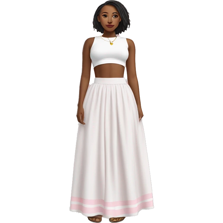 white with soft pink accents Maxi skirt emoji