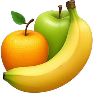 banana apple and orange emoji
