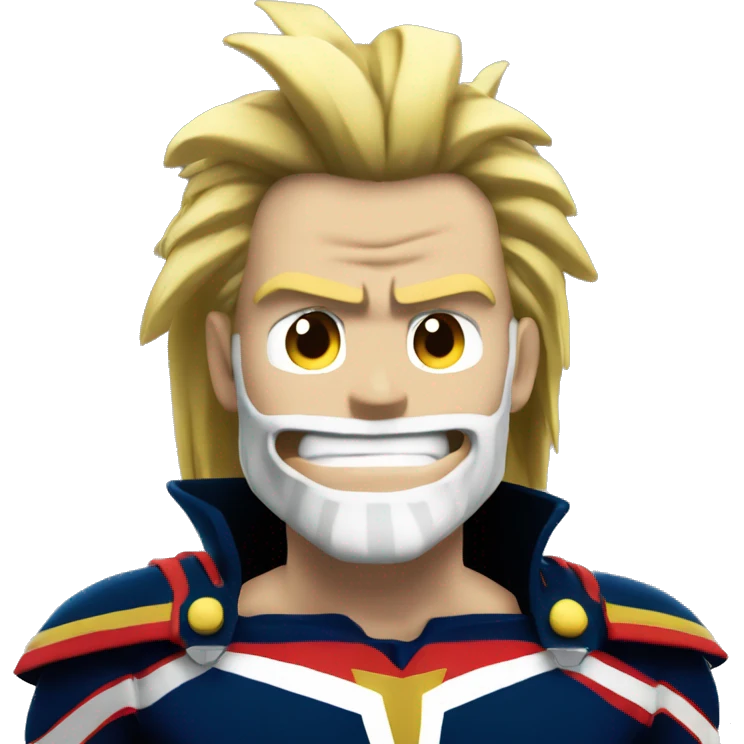 Allmight sans cheuve avec barbe noir emoji