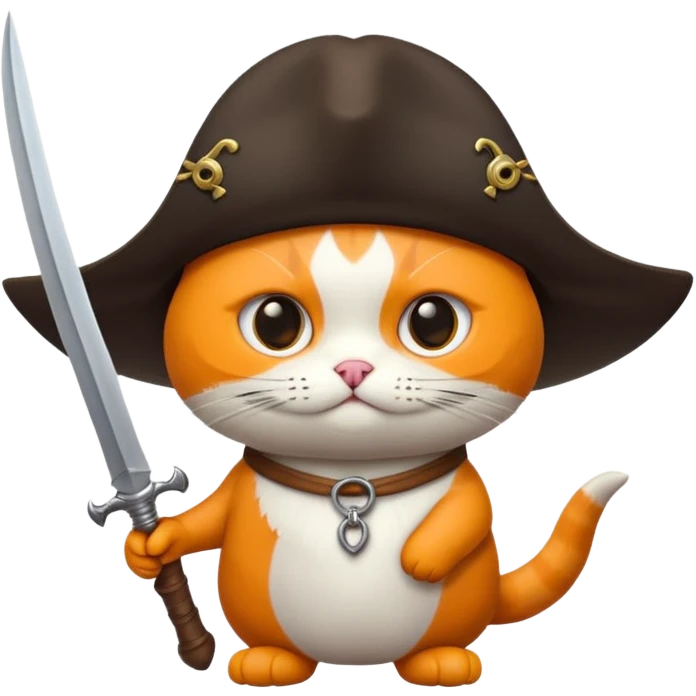 Crie um gato com chapéu de pirata emoji