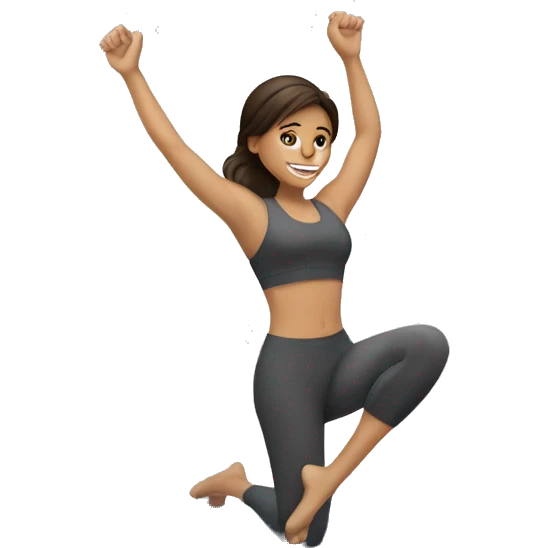 brunette doing pilates emoji