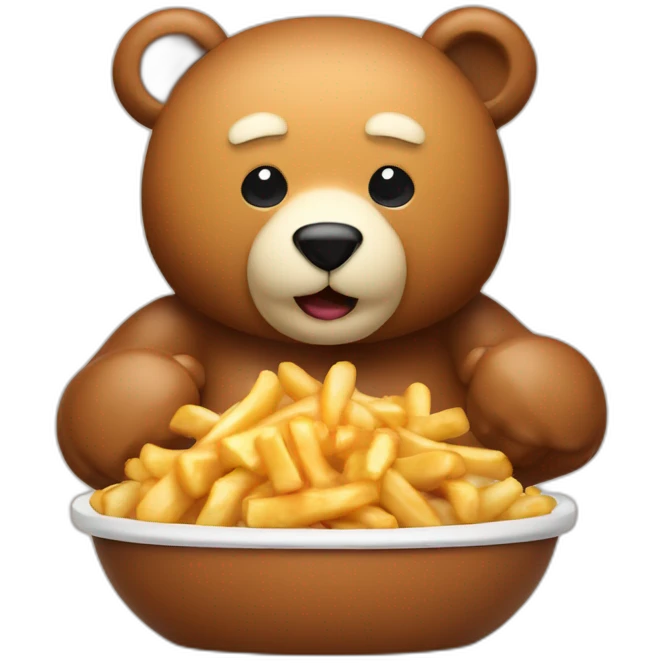 Poutine on a bear emoji