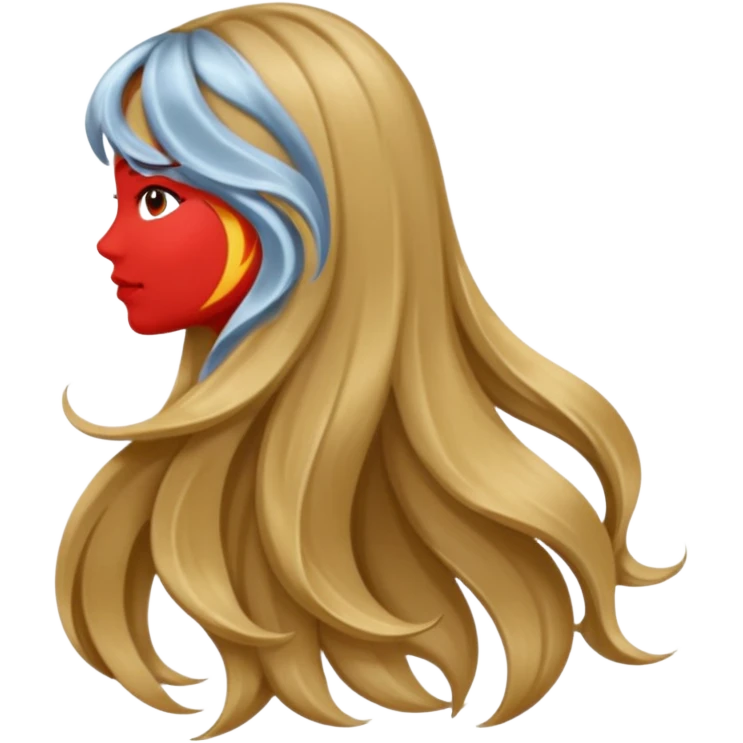back view of long dark blonde hair emoji