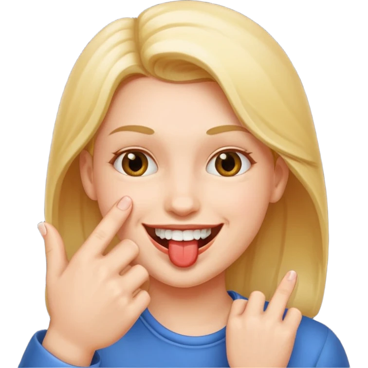 Smiley qui se mord le doigt emoji