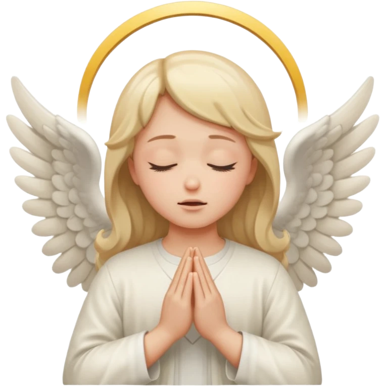 Angel pray close your eyes emoji