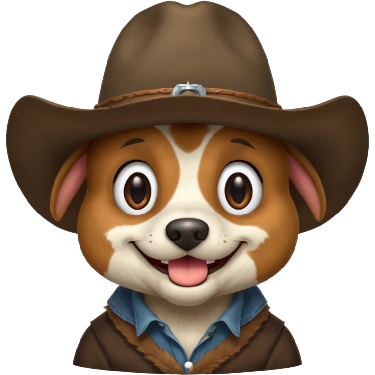 toothless hillbilly dog wearing a stetson emoji