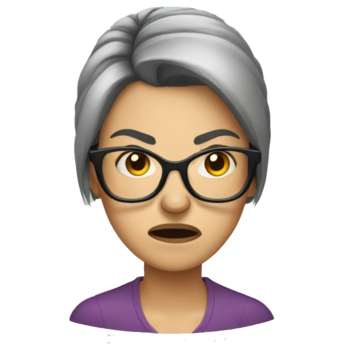 angry woman with glasses emoji