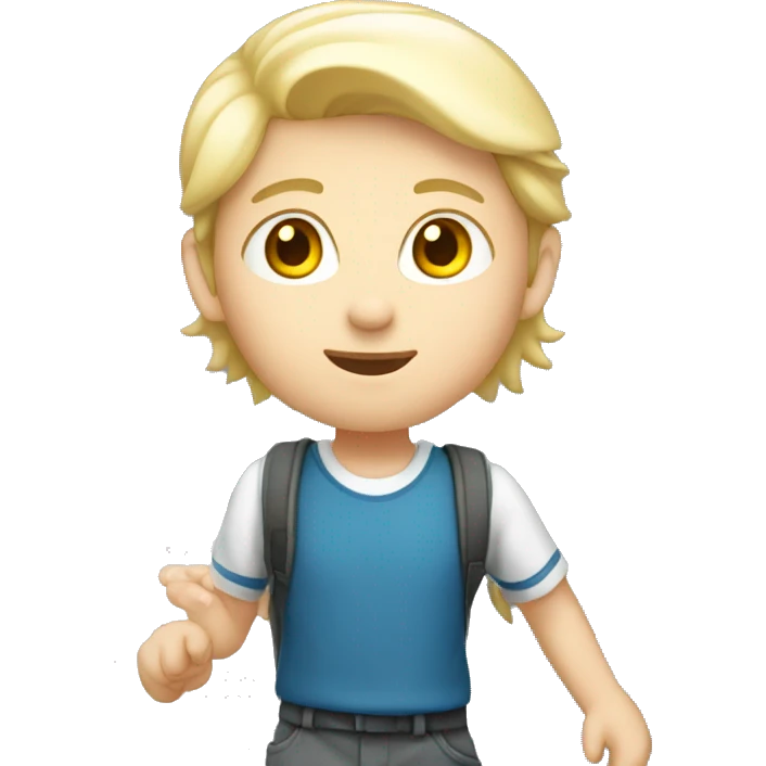 a student with white skin making a step downstairs emoji