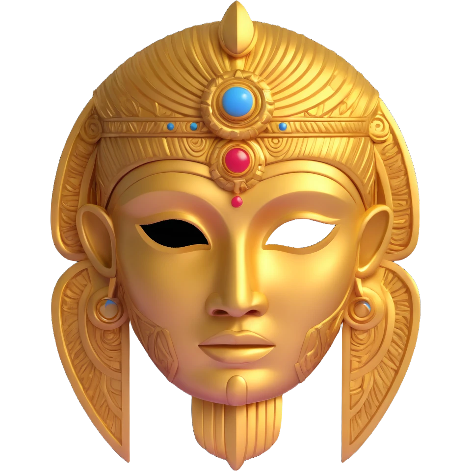 golden Anunnaki mask, ornate details emoji