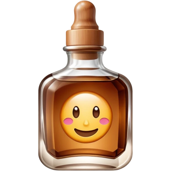 Organic cosmetic in a brown cristal bottle emoji