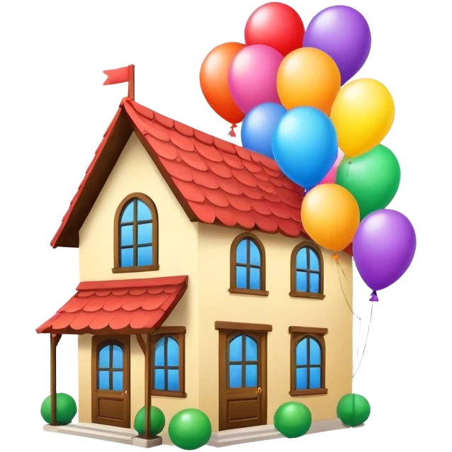 Casa con globos  emoji