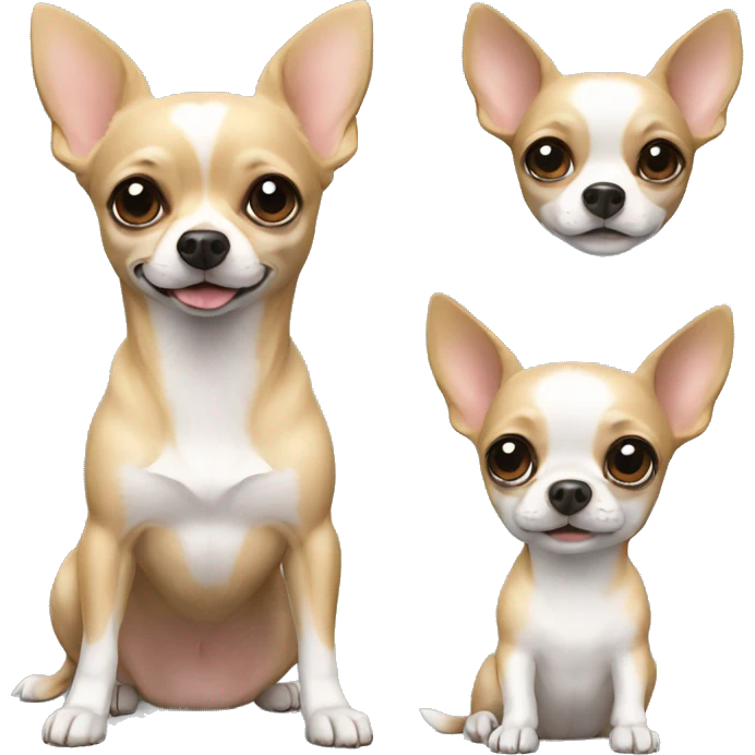 Chihuahua platina with other dog emoji