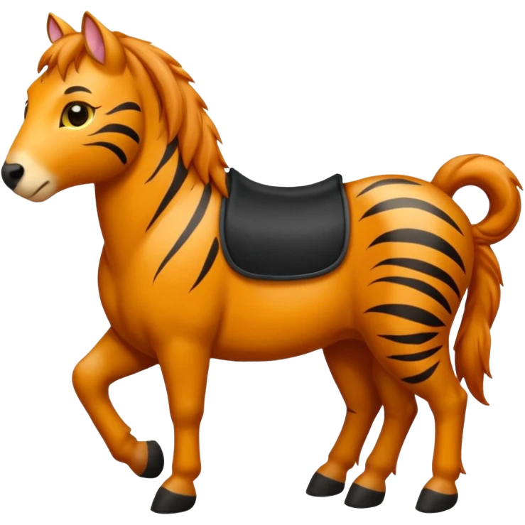 Un chat qui chevauche un cheval emoji