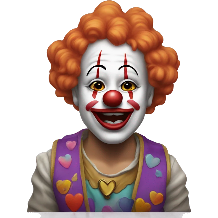 Crying clown showing peace sign and sending kiss emoji