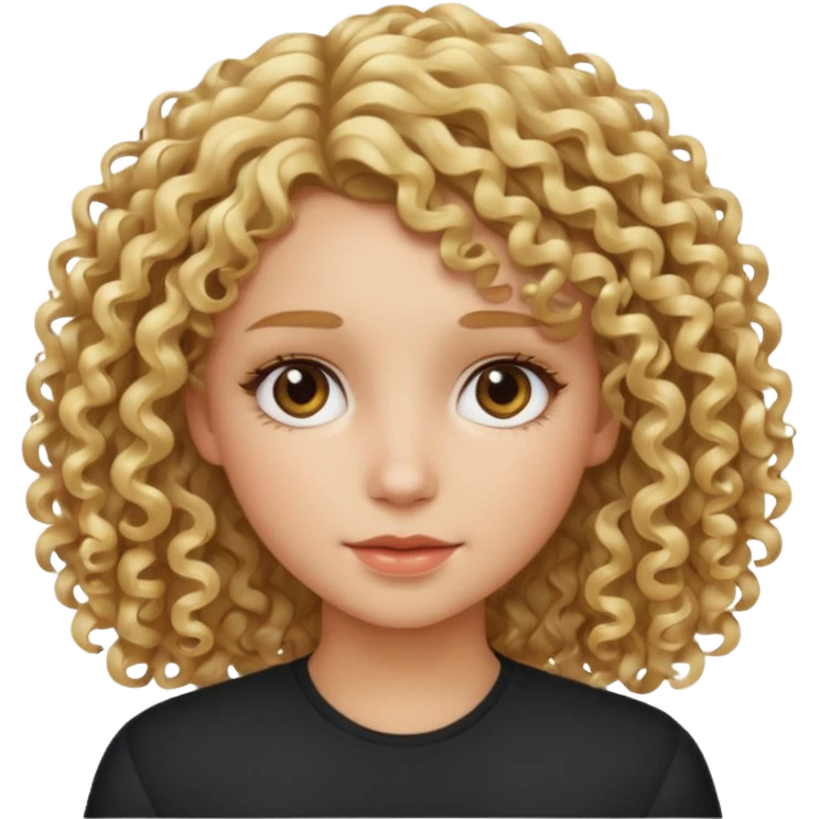 Girl with curly hair and blonde highlights emoji