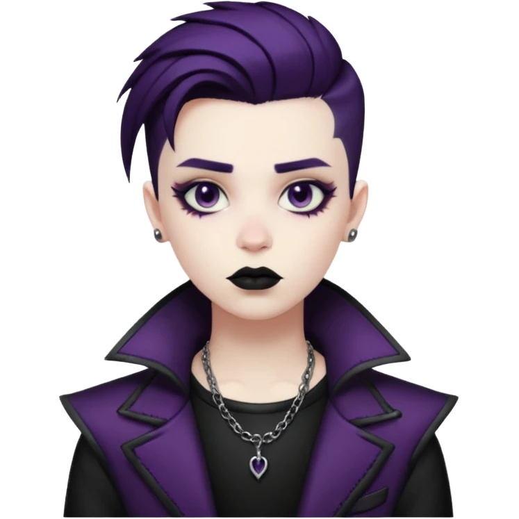 goth nonbinary person with cool masculine haircut emoji