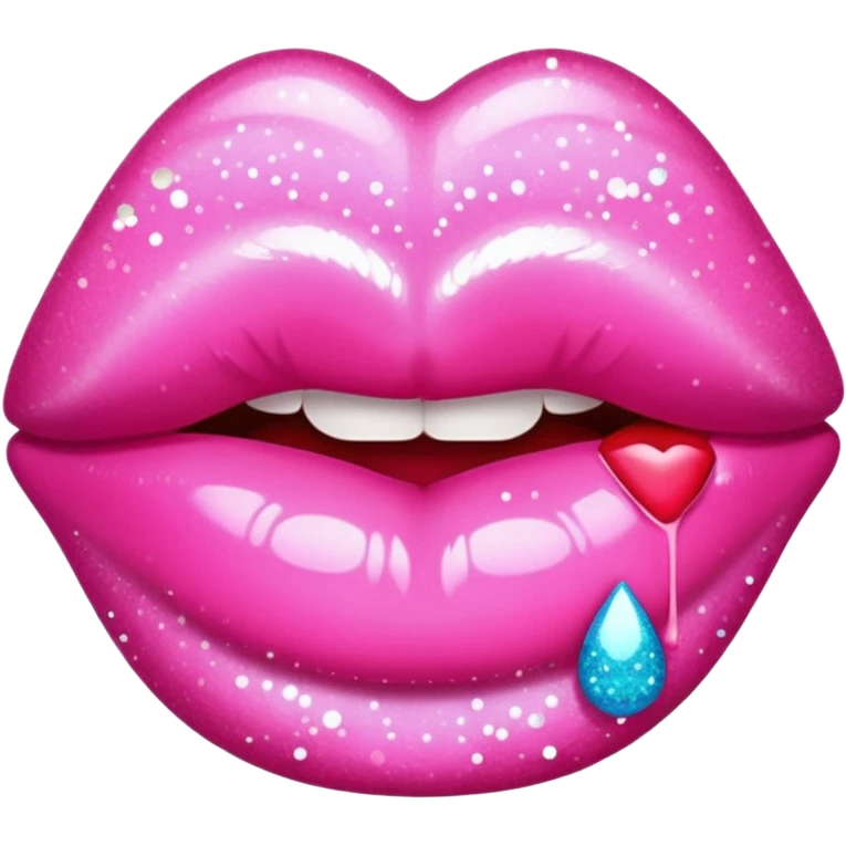 glitter pink kiss  emoji