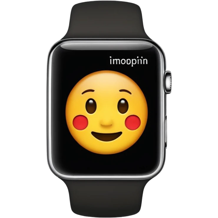 a black apple watch in the style of an ios emoji  emoji