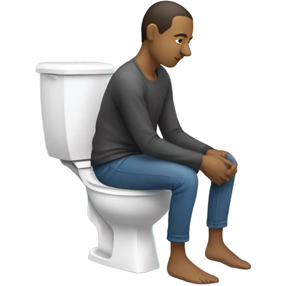 Someone sitting on toilet using a stool to raise their legs  emoji