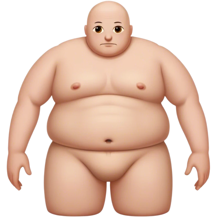 man nude worn by a DnD themed fantasy character. clothes only above the waist. The body full waist. The character's haven't arms. character is bald hair brown eyes white man. emoji