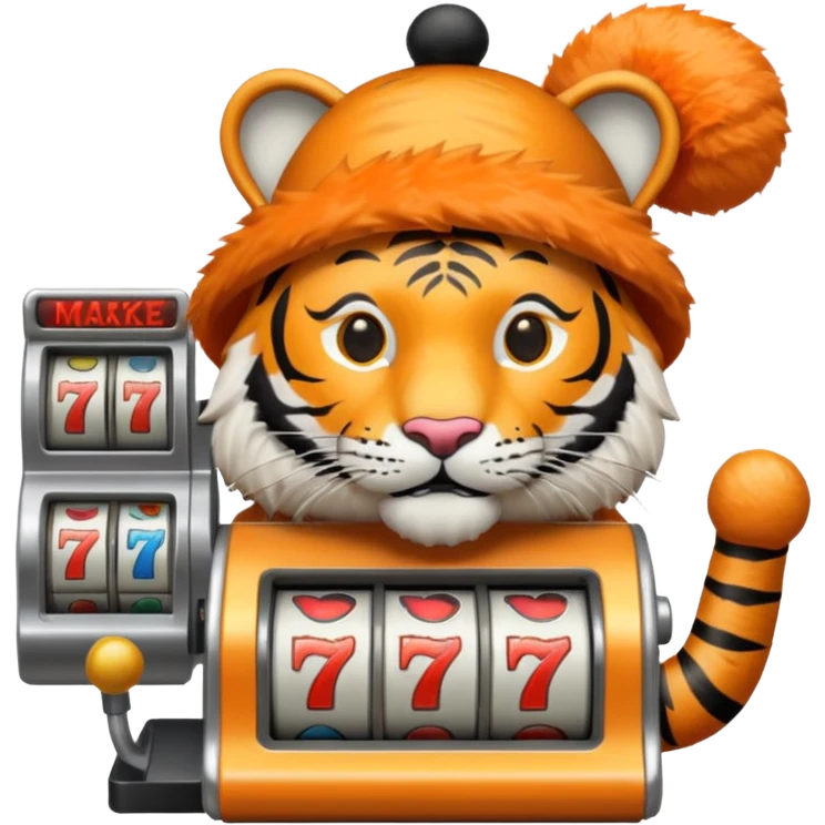 tiger playing a slot machine emoji
