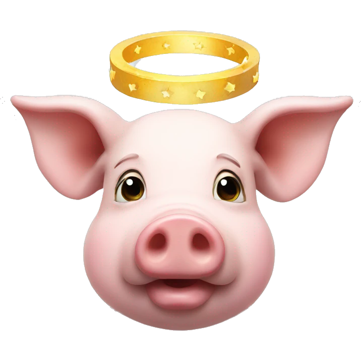 pig with halo over head emoji