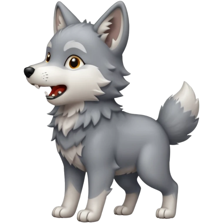 a wolf cub howling hundooooo emoji