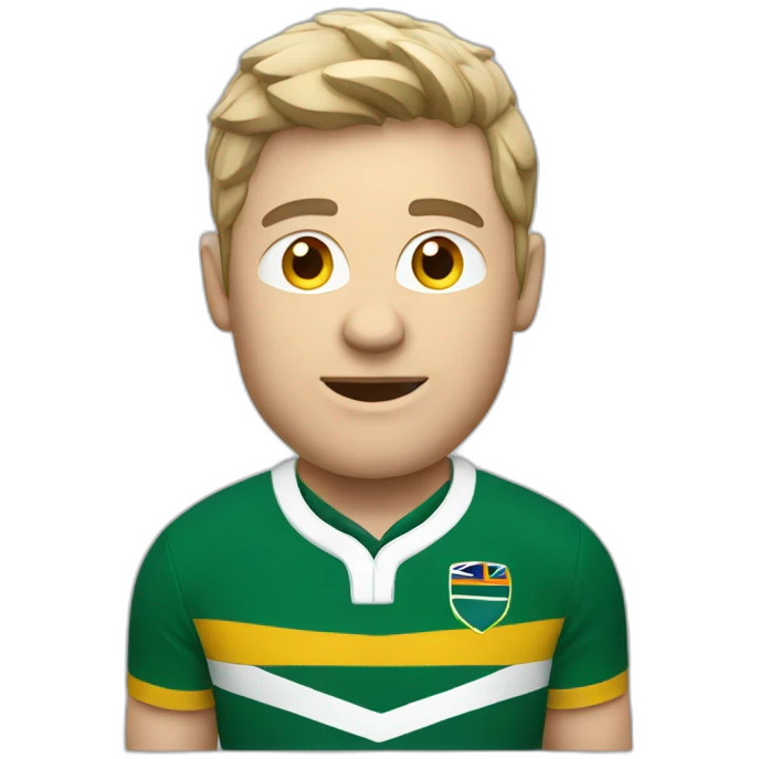 White Rugby south africa supporter emoji