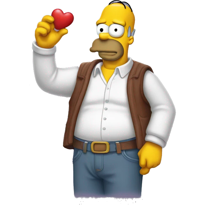 Homer simspson qui fait un coeur emoji