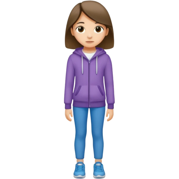 11 year old girl wearing ill fitting mid matched clothes emoji
