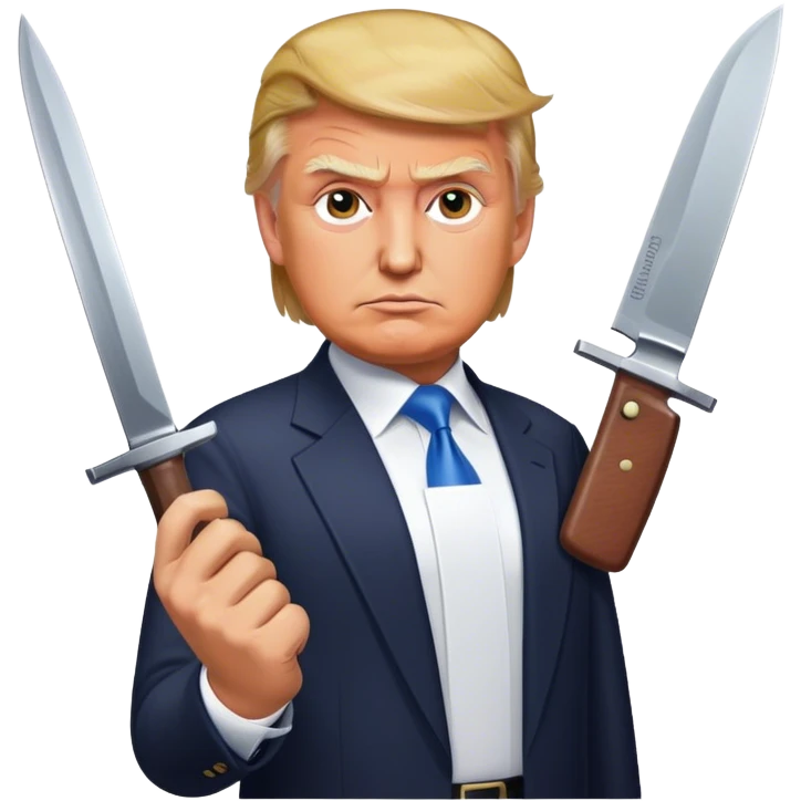 Donald trump with a knife emoji