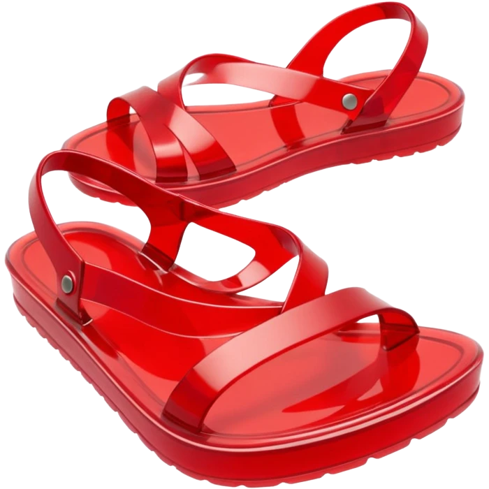 make a nice emoji of red plastic jelly sandals from the 80's emoji