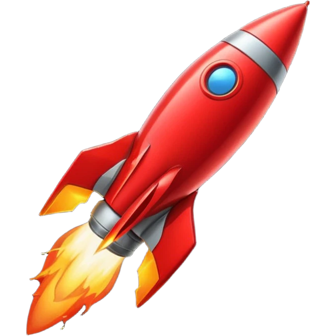 rocketred rocket emoji