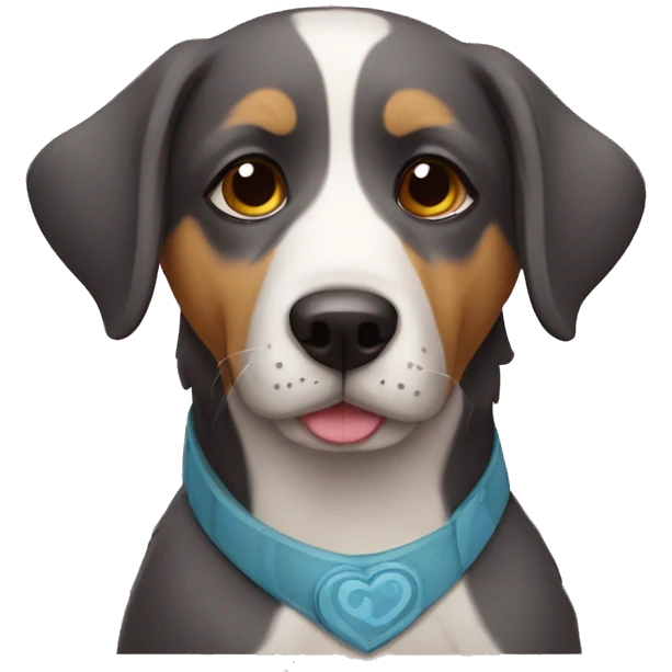 Un perro golden enamorado emoji