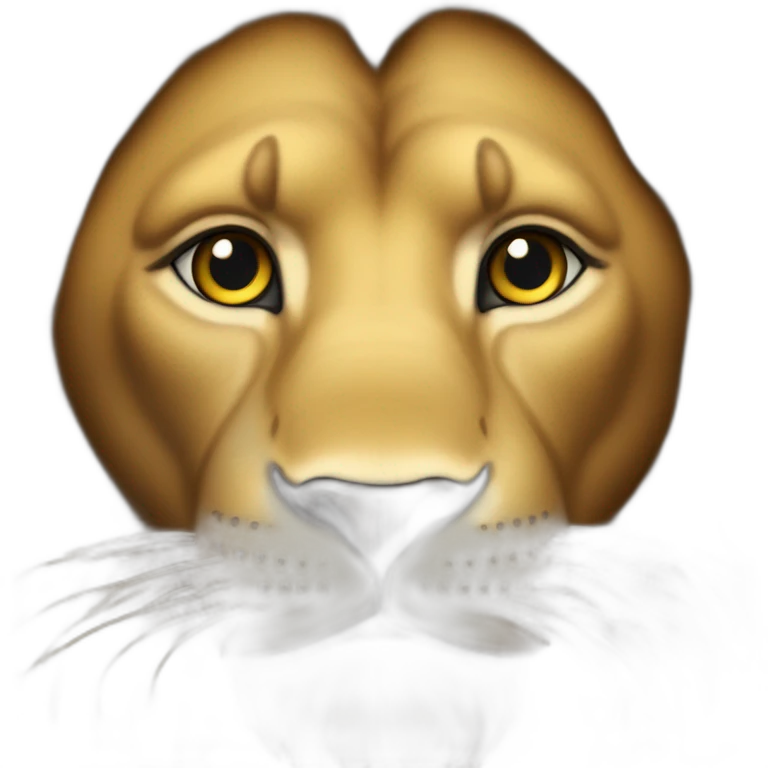 Lion avec les yeux en coeur emoji