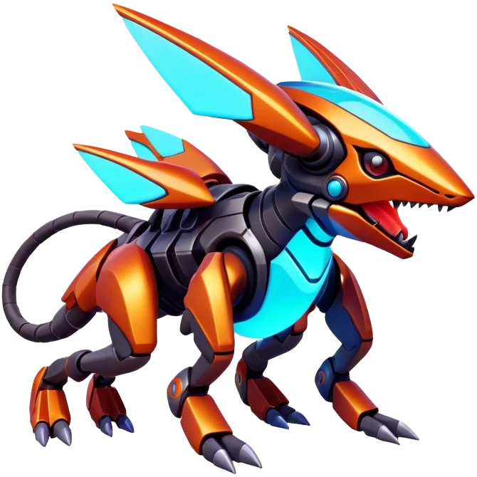  exotic modern cyber-Protogen-Fakémon-Pokémon-Vernid-creature emoji