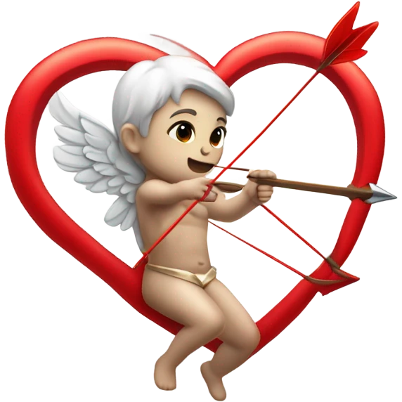cupid with a bow with heart red emoji