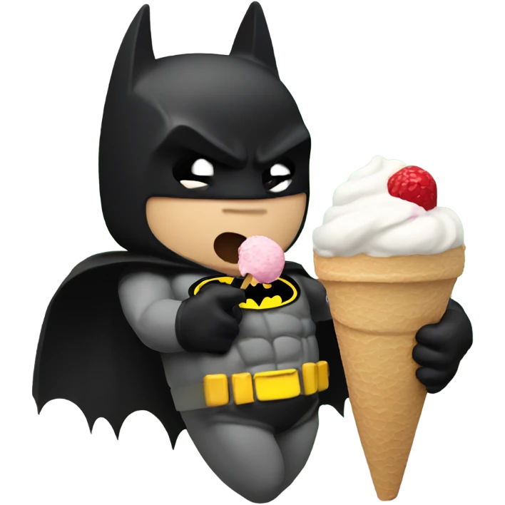 Batman eating ice cream emoji