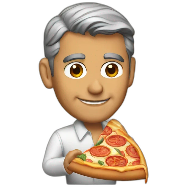 george clooney eating pizza emoji