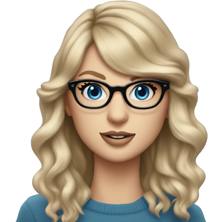Taylor Swift blue eyes wearing big glasses  emoji