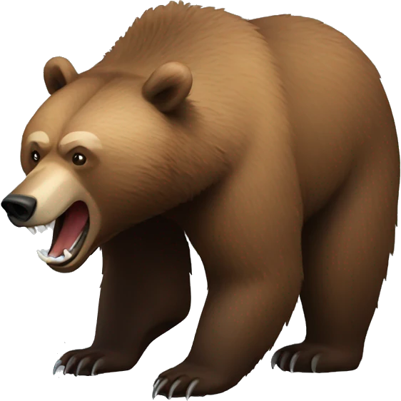 simple Grizzly Bear growling emoji