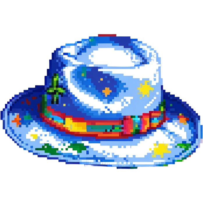 Синяя панамка с разноцветной надписью SPACEME и шнурком, no background emoji