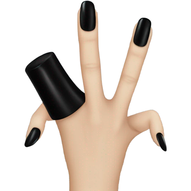 Gothic black fingernail polish black hands emoji