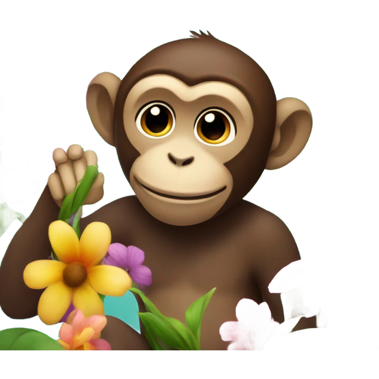 monkey with flowers emoji