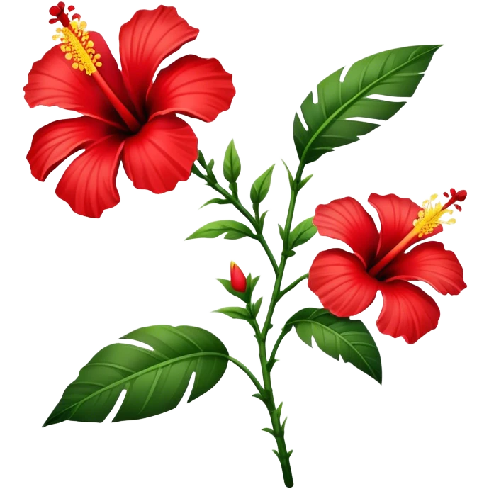 single Hawaiian hibiscus, straight stem emoji