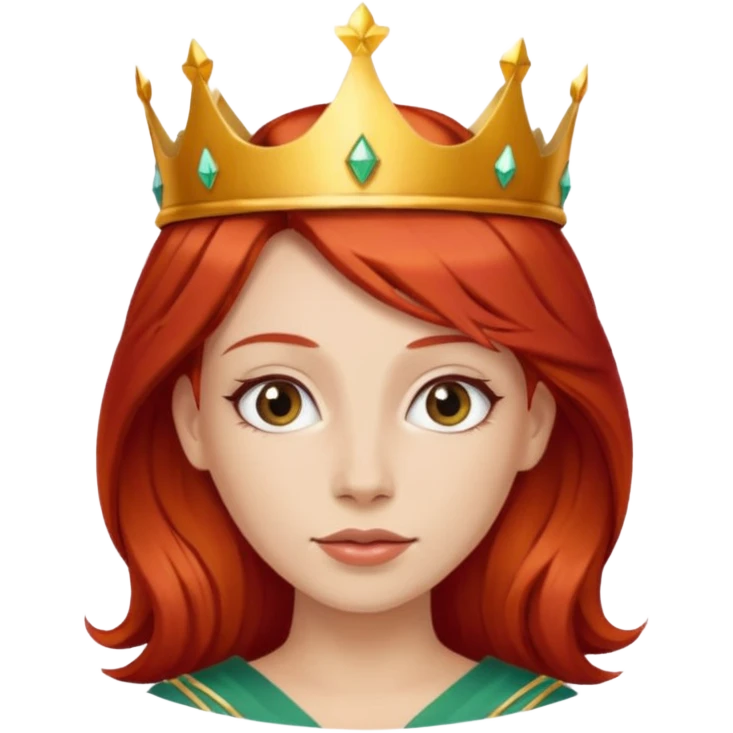 woman pelirroja con corona  emoji