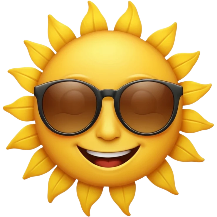can i have an image of a yellow sun smilling with sun glasses on emoji