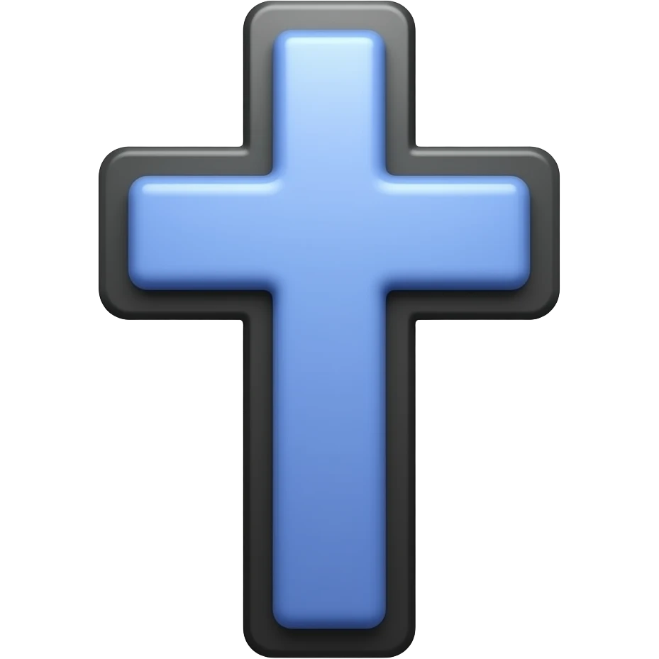 Periwinkle christian cross with black borders emoji