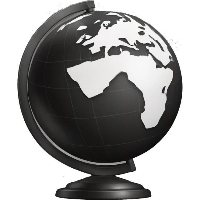 Black and white globe  emoji