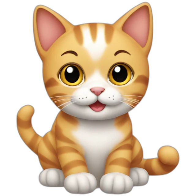 a cute cat is playing emoji
